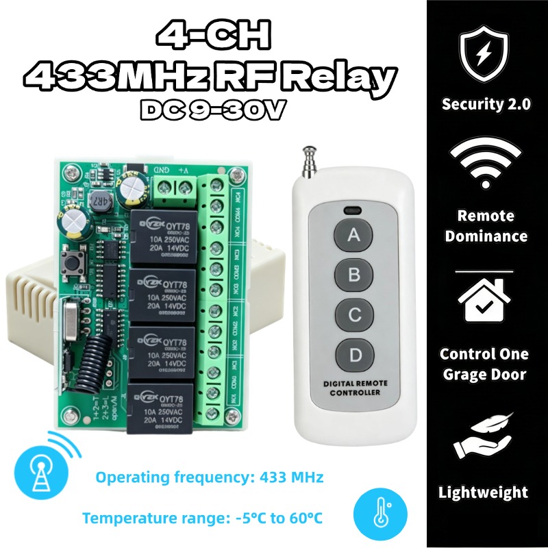 Uniwersalny bezprzewodowy pilo – 433Mhz Receiver Module recenzja i cena